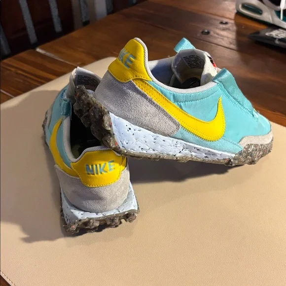 Nike Turquoise & Yellow Waffle-Inspired Sneakers - Picture 3 of 10